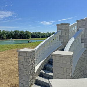 exterior railing for curved stairway