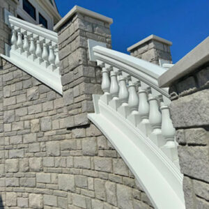 exterior curved stair railing