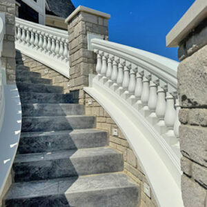 curved railing for outdoor steps