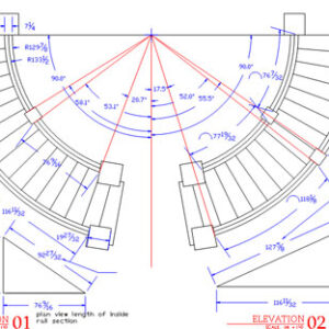 curved stair railing drawing